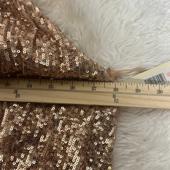 Eliza J Rose Gold Sequin Halter Dress - Picture 13 of 14